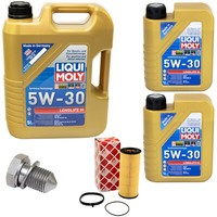 MotoröL Set 5W-30 Liqui Moly 7 Liter + ÖLfilter + Schraube FüR Audi A4 A6 A8 3.2