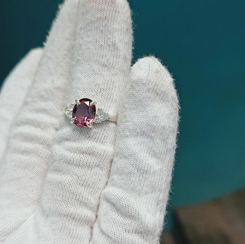Alexandrite Gemstone Jewelry 14K Solid White Gold Rings For Women Wedding Rings - 第 4/10 張圖片