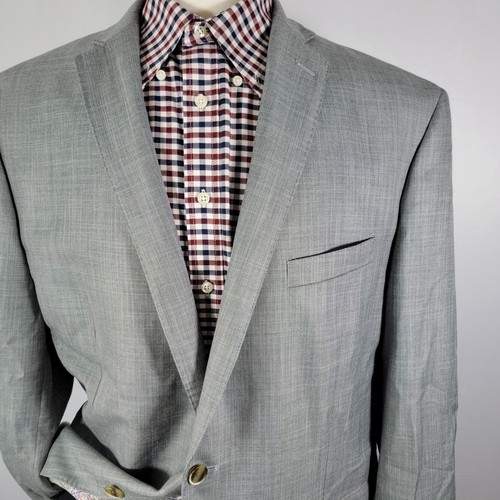 Van Heusen Men's Sport Coat Blazer Two Button Gray Sharskin Polyester Blend 48R - Picture 4 of 17