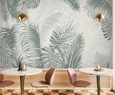 3D Gray Leaves B5435 Wallpaper Wall Mural Removable Self-adhesive Amy 24