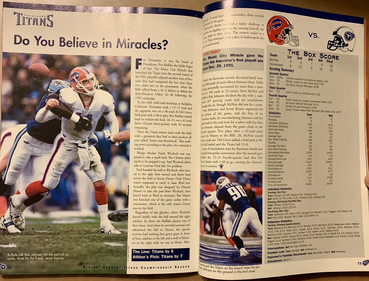 2000 - Athlon Tennessee Titans Football Commemorative -Eddie