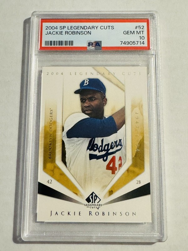 2004 SP Legendary Cuts #52 Jackie Robinson HOF Brooklyn Dodgers PSA 10