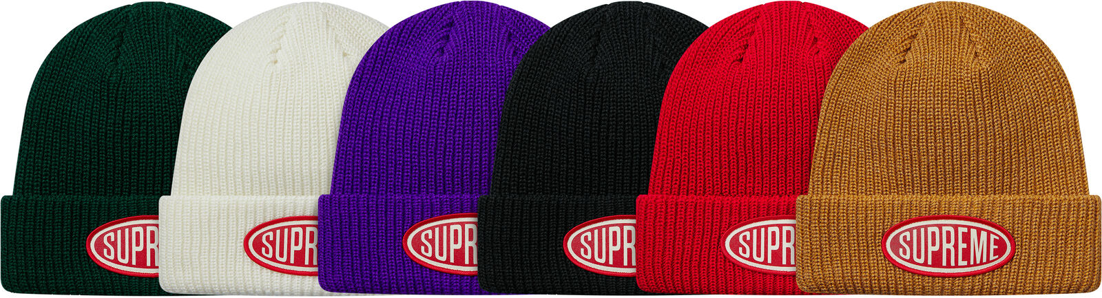 Supreme Oval Patch Beanie Purple OS F/W 18