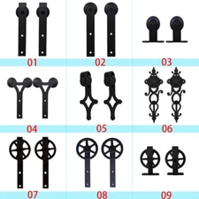 CCJH 4-14FT Sliding Barn Door Hardware Closet Track Kit for Single/Double Door