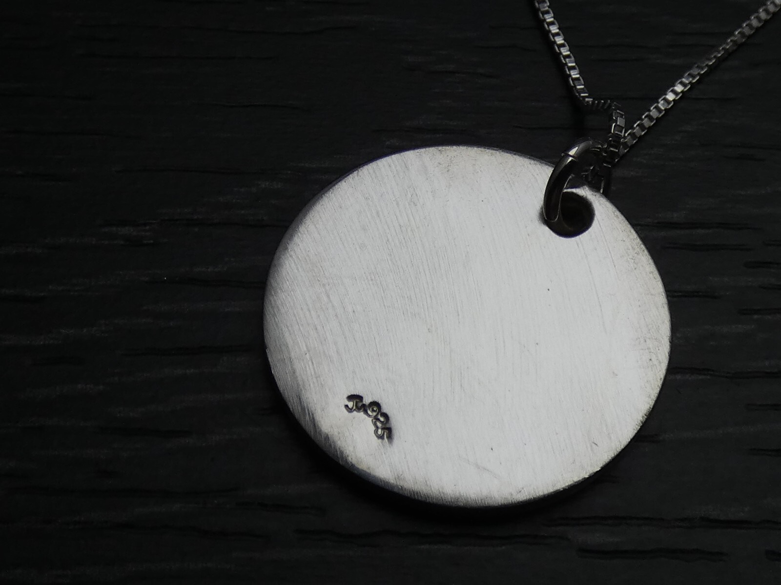 Sterling Silver Unique Simple Round Brushed Penda… - image 5