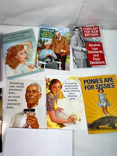 18 Noble Works Asst'd Set Funny Everyday Greeting Cards w/ 5x7" Env. Retro Humor - Picture 4 of 5