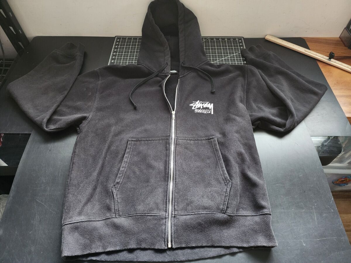 Stussy Honolulu Full Zip Hoodie Jacket Adult XL Black Stussy Honolulu Full Zip Hoodie Jacket Adult XL Black
