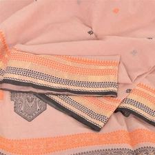 Sanskriti Vintage Light Pink Sarees Pure Cotton Woven Gamosa Sari Craft Fabric