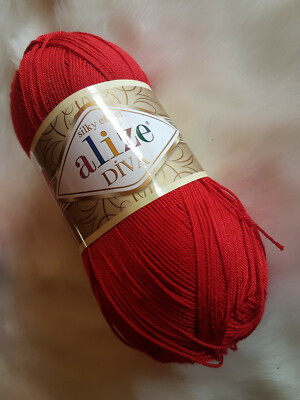 alize diva silky effect rot  4 knäule als packet (proknäul =4,25 euro)