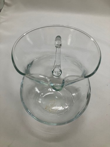 Brocca soffiata a mano incisa Princess House Crystal Heritage labbra ghiaccio vintage - Foto 2 di 4