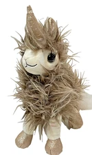 TroV Find Your Treasure Unicorn Plush Llama Brown Gold Furry 13 x 10 in