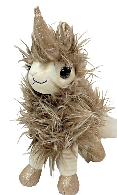TroV Find Your Treasure Unicorn Plush Llama Brown Gold Furry 13 x 10 in