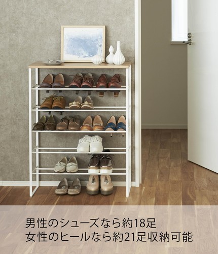 Zapatero Yamazaki 3369 con Placa Superior, 6 Niveles, Blanco, Zapatero con Ganchos - Imagen 3 de 7