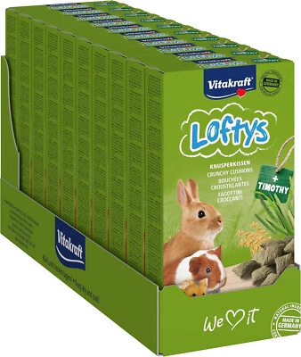 10 PACK VITAKRAFT SMALL ANIMAL LOFTYS CRUNCHY CUSHIONS RABBIT TASTY TREATS 100G