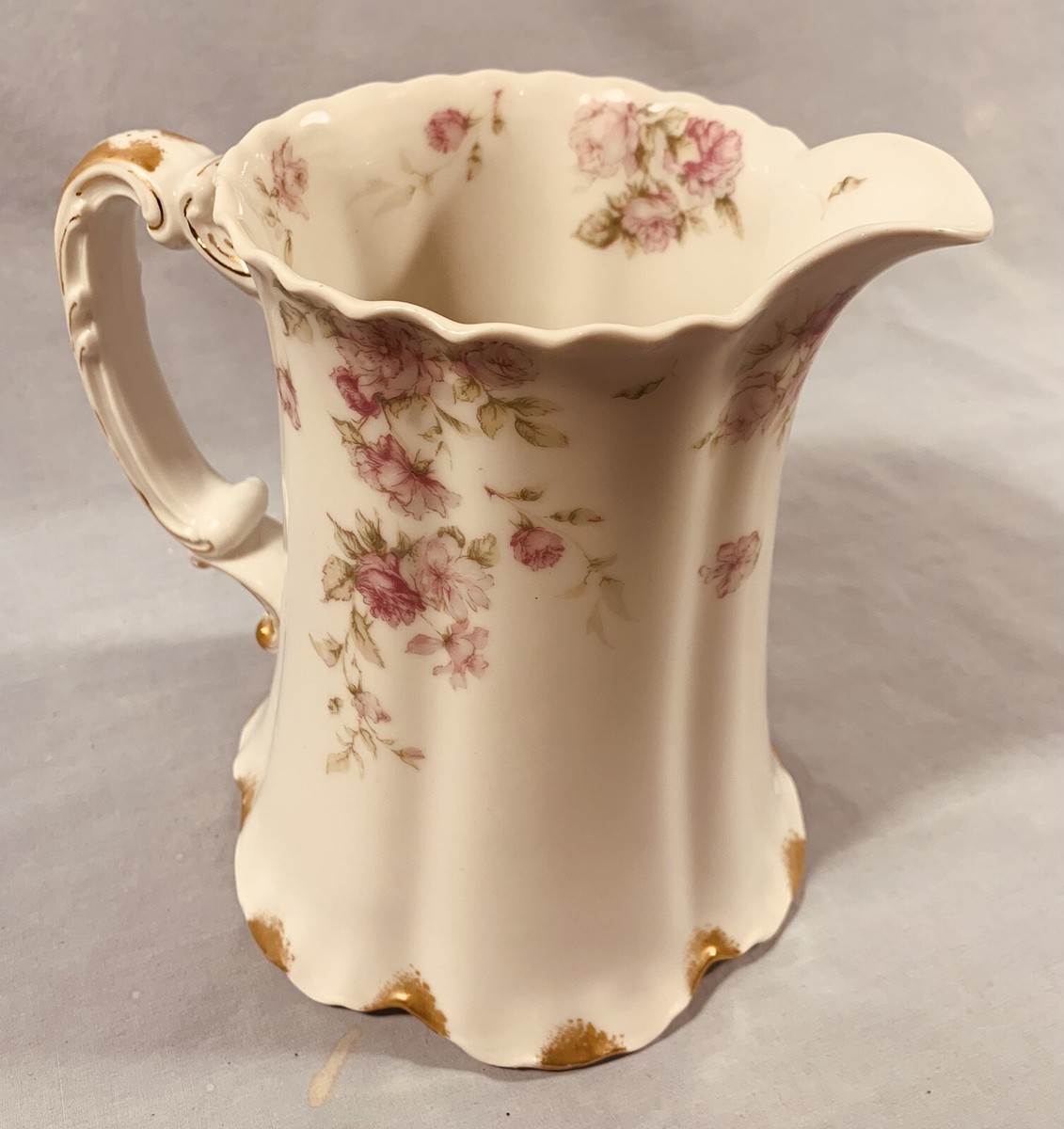 Antique Haviland Limoges France Rose Floral Water Pitcher Double