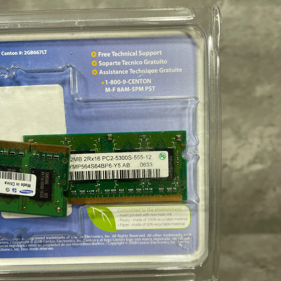 Centon Notebook Memory Upgrade Memory Power 2GB DDR2-667/533/400 New Sealed - Image 4 of 4