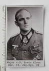 WW2 GERMAN ARMY KNIGHTS CROSS RECIPIENT ERWIN KLOSE SIGNED PHOTO AUTOGRAPH