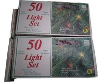 Vintage 50 Miniature Red Light String Set Christmas Flashing or non flashing