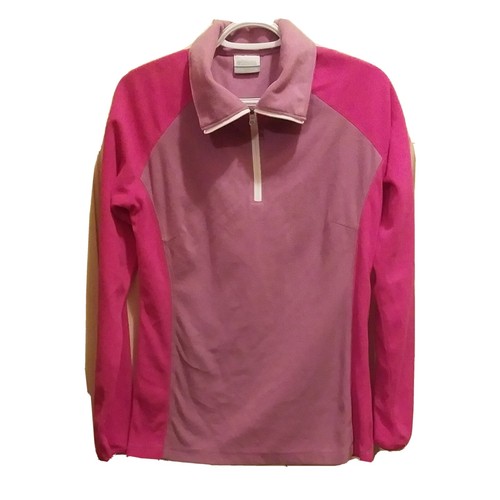 Columbia Pullover Giacca Donna Tg Med Viola Fucsia Pile Activewear 1/4 Zip - Foto 1 di 11