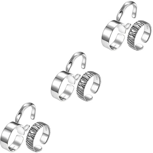 Set of 3 Retro Open Mann Cooler Schmuck Für Punk-Ringe