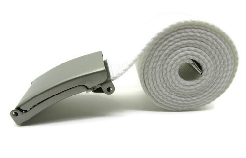 Unisex High Quality Canvas Fabric Webbing Belt Brushed Silver Buckle Army Style - Picture 63 of 275
