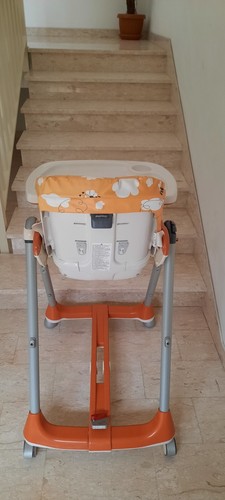 SEGGIOLONE PRIMA PAPPA DINER PEG PEREGO DA ZERO A TRE ANNI, RIVESTITO ARANCIONE - Imagen 5 de 9