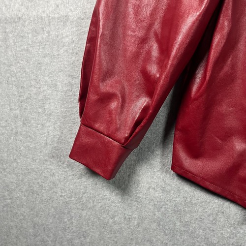 Shein rote Kunstlederjacke Damen Gr. XS zierlicher Knopf Druckknopf gebraucht - Bild 12 von 12