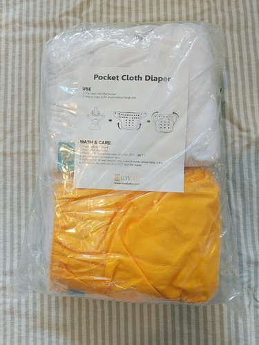 6 Alva Baby Pocket Cloth Diapers New with 12 Inserts Neutral Colors - Picture 3 of 9