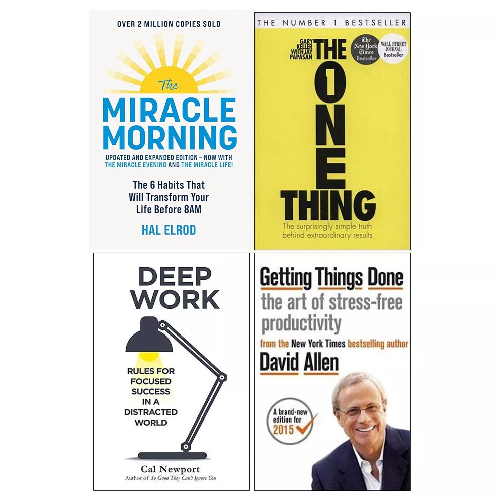 The Miracle Morning,The One Thing,Getting Things Done 4 Books Collection Set