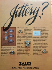 Vintage Print Ad Zales The Diamond Store Solitaire Engagement Wedding Rings