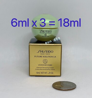 3 x Shiseido Future Solution LX Legendary Enmei Ultimate Renewing Cream 6ml Each
