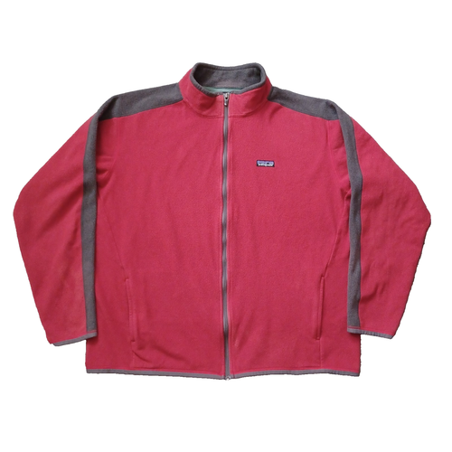 Patagonia Araveto Mens Jacket XXL Red Grey Full Zip Outdoor Fleece Long Sleeve