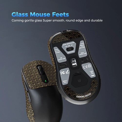 Black PAW3395 Wireless Gaming Esports Mouse 55g 26000DPI 6 Buttons Optical - Picture 11 of 14