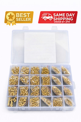 1300Pcs Premium Brass Threaded Inserts M2 M2.5 M3 M4 Thread Metric Knurled