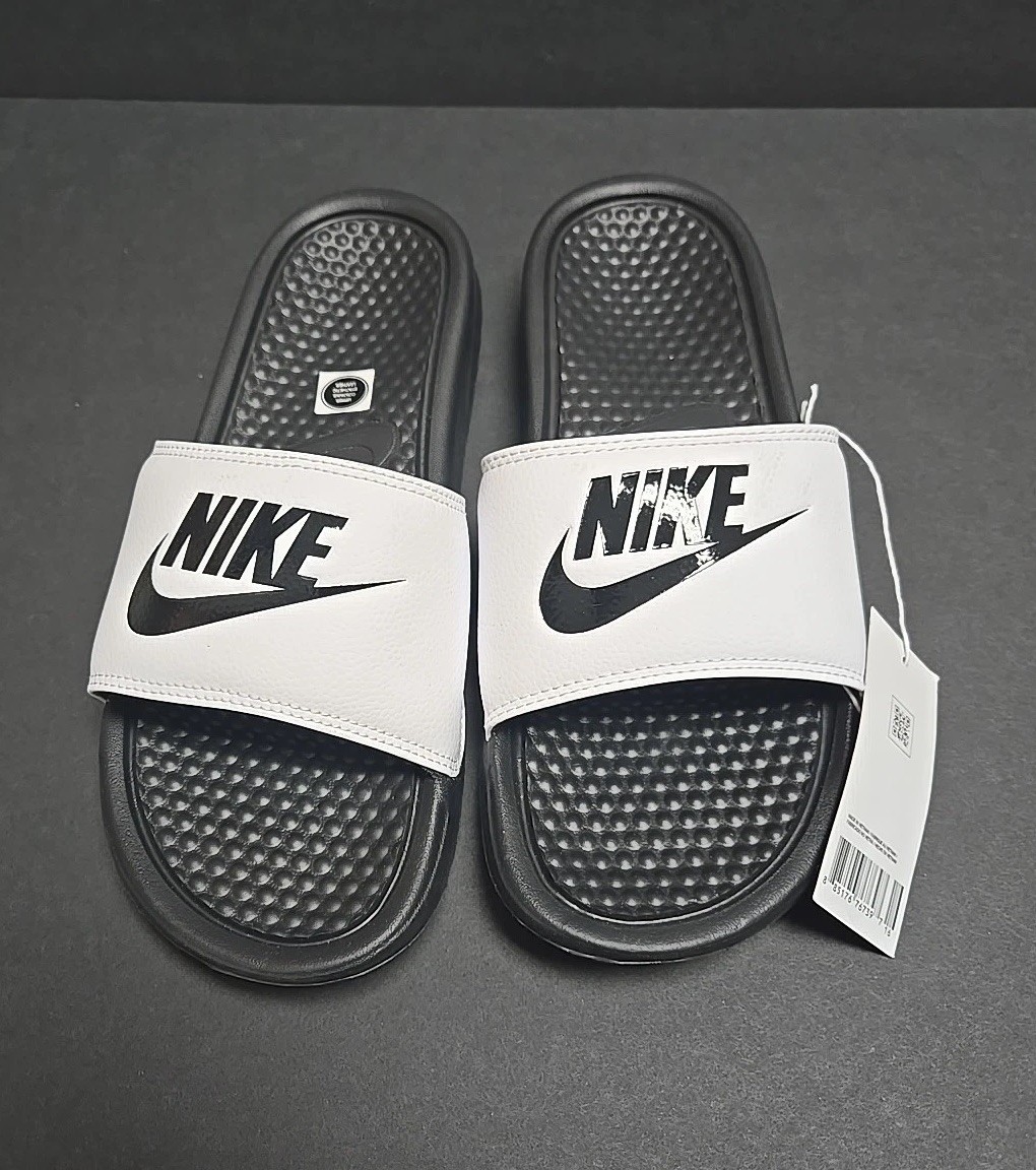 NIKE BENASSI JDI MEN'S SLIDE WHITE / BLACK 343880 100  