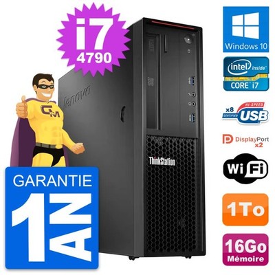 PC Lenovo Thinkstation P300 SFF Core i7-4790 RAM 16Go Disc 1To Windows 10 Wifi