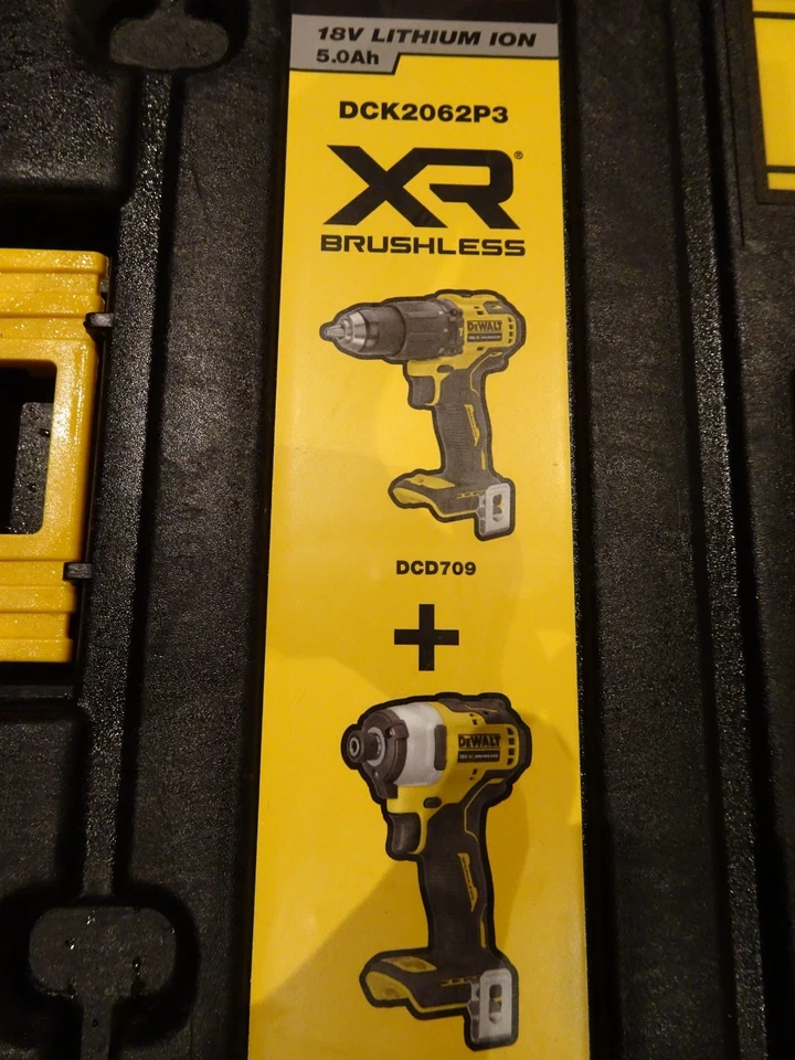 DeWalt DCK2062P3-18V Brushless Combi Drill & Impact Driver x3 5.0ah Batteries Ne - Image 2 of 4
