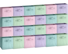 24 Pcs Storage Cubes 11'' Collapsible Storage Bins Bulk Fabric Cubes Basket w...