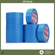 Durable Blue Waterproof Painters Masking Tape Bulk Pack 10 Rolls 36mm x 50m