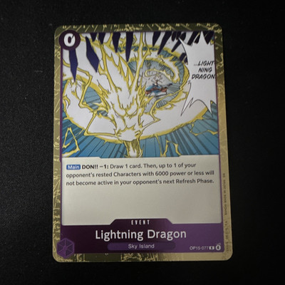 Bandai One Piece Card Game Lightning Dragon Event Sky Island OP15-077 English