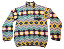 Patagonia Synchilla Pullover Womens SMALL Aztec Fleece Snap Front Sweater EUC