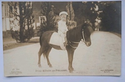 Prince Wilhelm of Prussia as a child on horseback, Potsdam 1906, S.M.S. Hohenzollern