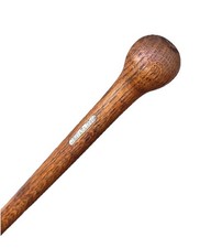 Vintage Antique 1886 Wood Shaft Metal Tip Plaque Swagger Knob Walking Stick Cane