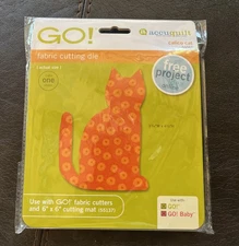 New Accuquilt Go! Fabric Cutting Die Calico Cat #55065 kitten 3 3/16 x 4 1/2