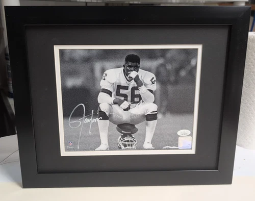 Lawrence Taylor Signed Framed 8x10 Photo JSA COA New York Giants NFL HOF