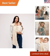 Breathable Linen Ring Sling Baby Carrier - Adjustable for Comfort up to 35 lbs