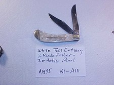 Item# A111 - White Tail Cutlery - 2 Blade Folder - Imitation Pearl