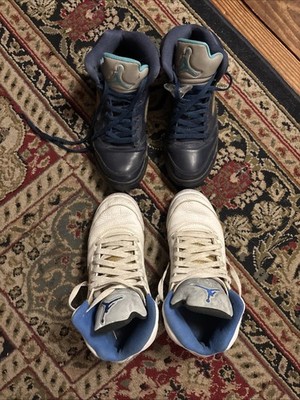 2 For 1 Air Jordan 5 Retro (Grape) (White Stealth) Both Fairly Used