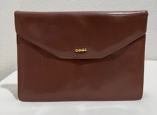 Vintage Italian Leather Clutch Womens Envelope Purse Made In Italy Snap Bag 90s