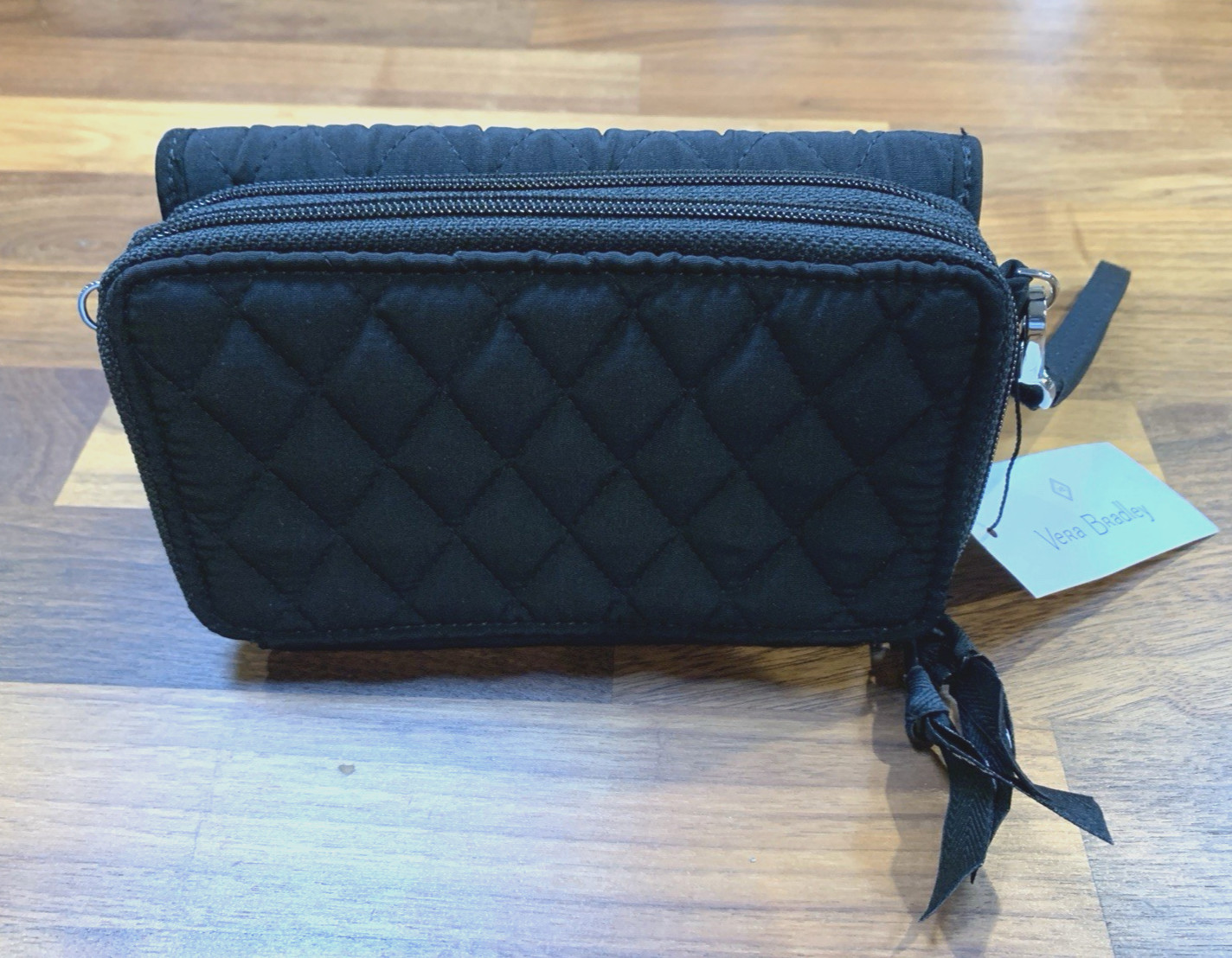 Vera Bradley RFID 3 In 1 Crossbody Wristlet Wallet In Classic Black NWT